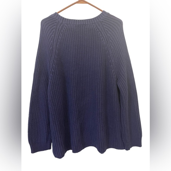LRL Navy Blue Chunky knit Heavy Crew Neck Plus Sz Womens 2X - Picture 3 of 9